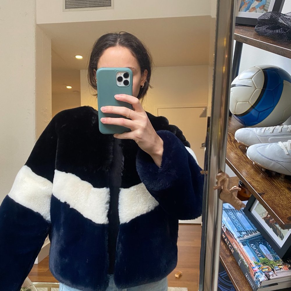 APPARIS Brigitte Faux Fur Coat Size Small